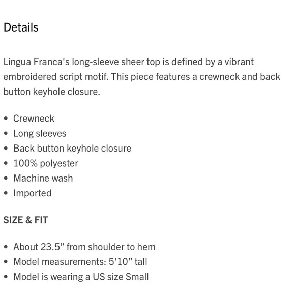 Lingua Franca embroidered top - Picture 8 of 8